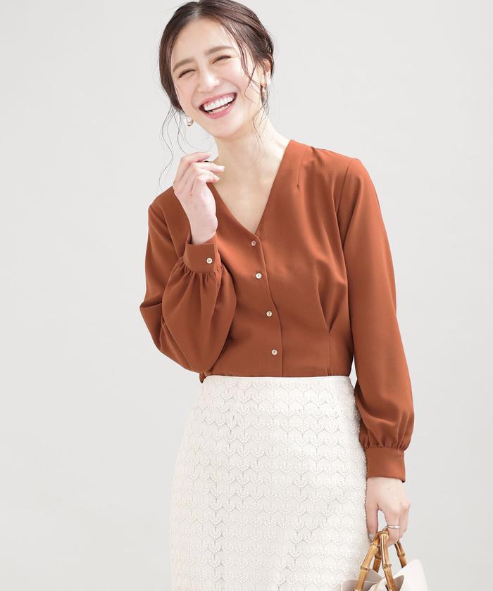 セール 40%OFF】WEB限定/ウエストタックペプラムブラウス 長袖 セール 40%OFF】WEB限定/ウエストタックペプラムブラウス 長袖