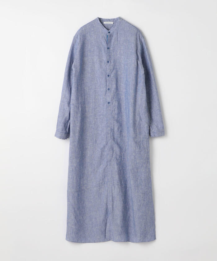 セール 30%OFF】リネン バンドカラーシャツワンピース(503970528