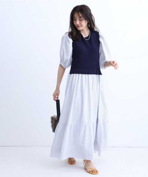ニットベストドッキングワンピース ジャスグリッティー Jusglitty D Fashion ニットベストドッキングワンピース ジャスグリッティー Jusglitty D Fashion