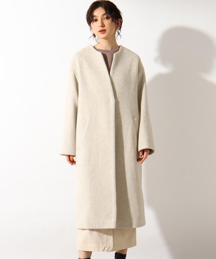 セール 50%OFF】◇ウール混キーネックロングコート(503998159
