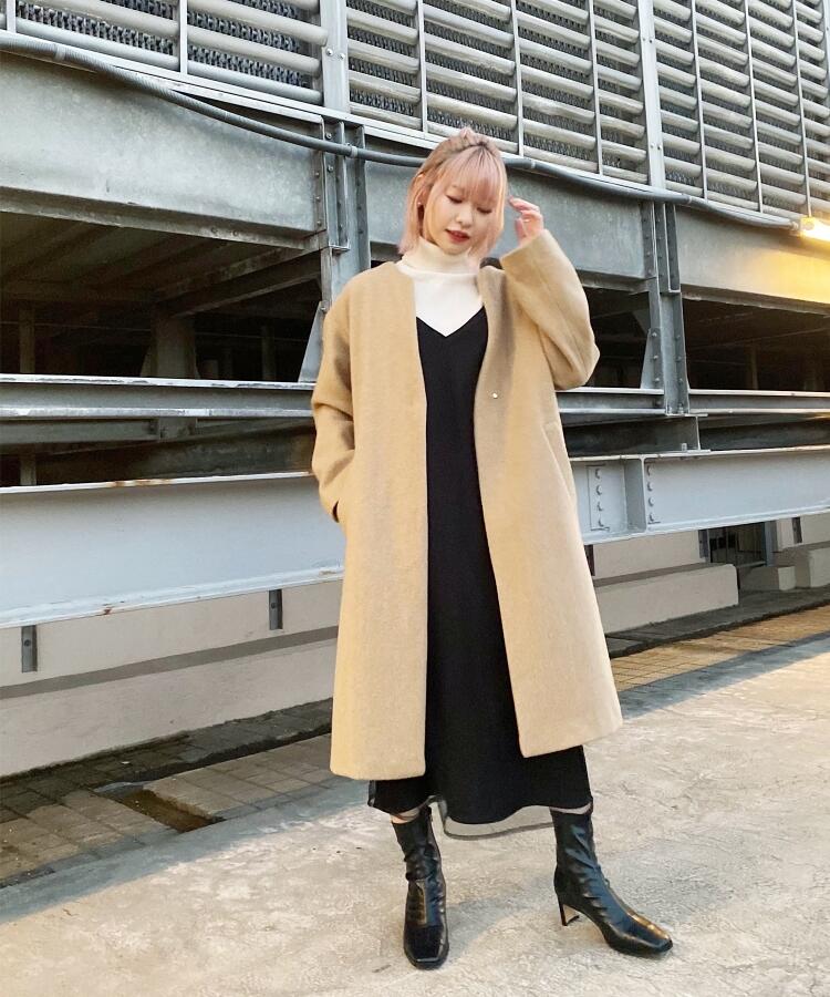 セール 50%OFF】◇ウール混キーネックロングコート(503998159 セール 50%OFF】◇ウール混キーネックロングコート(503998159
