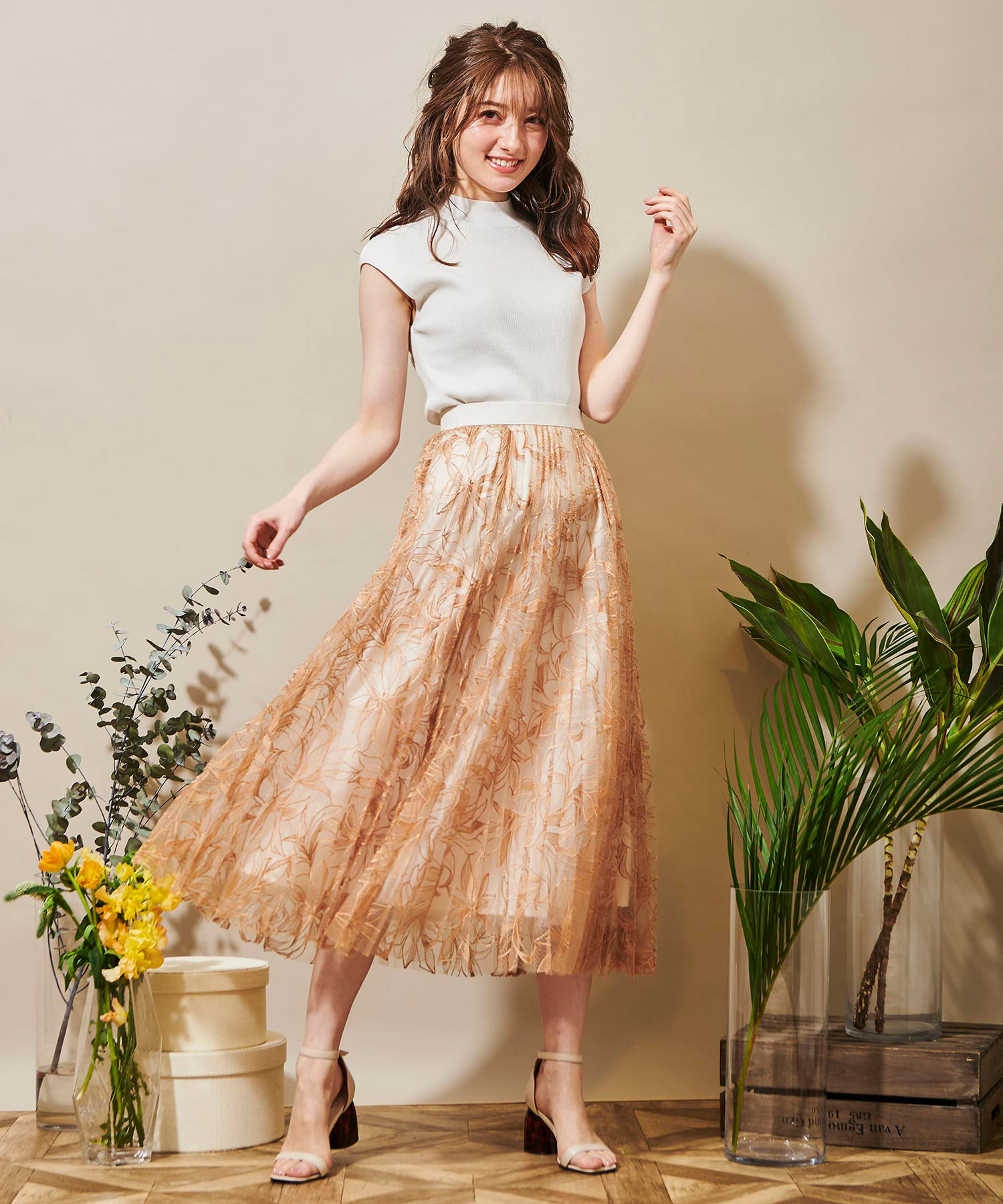 セール】線描き刺繍スカート (503984003) | ノエラ(Noela) - d fashion