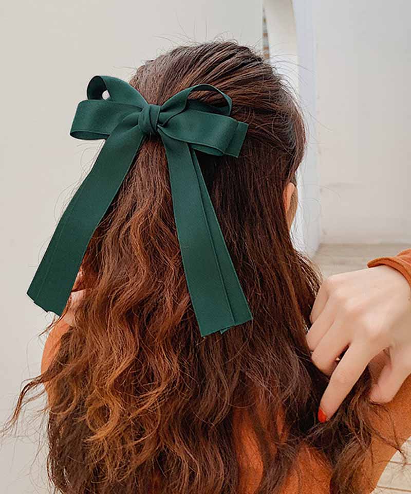 サテンリボンバレッタ（バレッタ/ヘアクリップ）｜IRADOWL