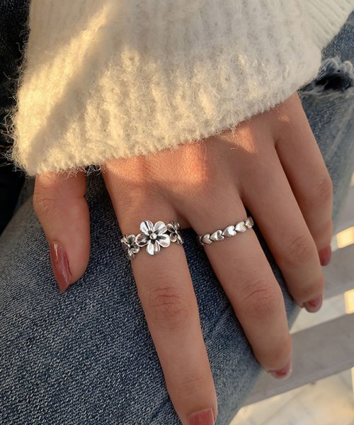 セール 指輪 花 オープン リング フリーサイズ シンプル シルバー 入学式 卒業式 フォーマル カジュアル 結婚式 パーティ ショッピングゴー Shoppinggo D Fashion