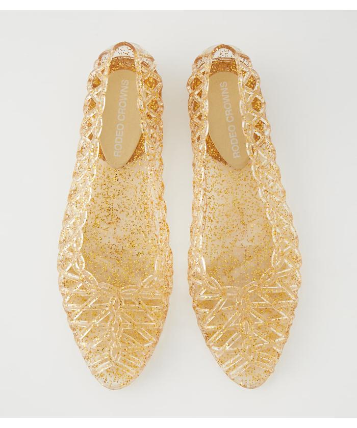 ロデオクラウン　グリッターヒールパンプス RODEO CROWNS WIDE BOWL | COLOR POINTED PUMPS (パンプス