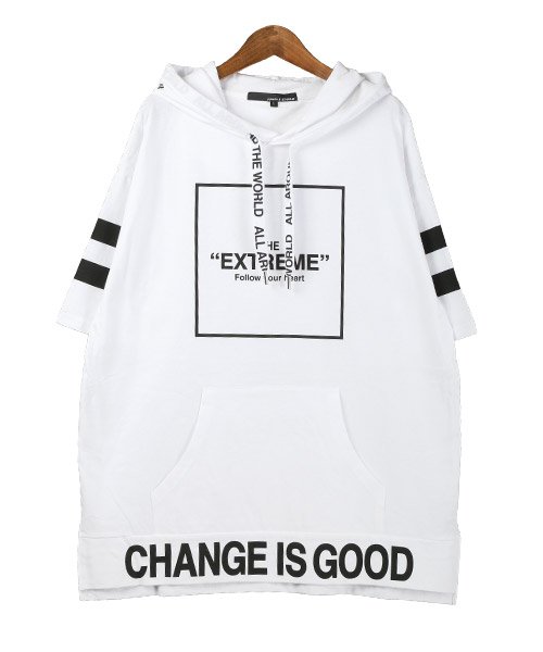 セール15 Off ロゴプリント半袖パーカー パーカー 半袖 メンズ ロゴ プリント ビッグシルエット ラグスタイル Luxstyle D Fashion