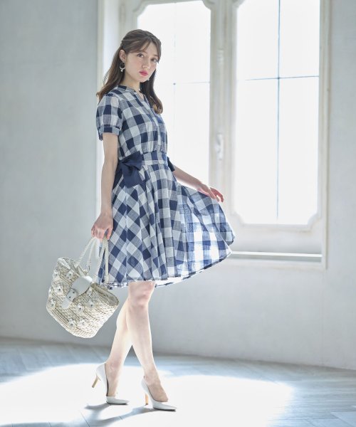 Mii Pon さんコラボ スキッパーギンガムチェックワンピース トッコクローゼット Tocco Closet D Fashion Mii Pon さんコラボ スキッパーギンガムチェックワンピース トッコクローゼット Tocco Closet D Fashion