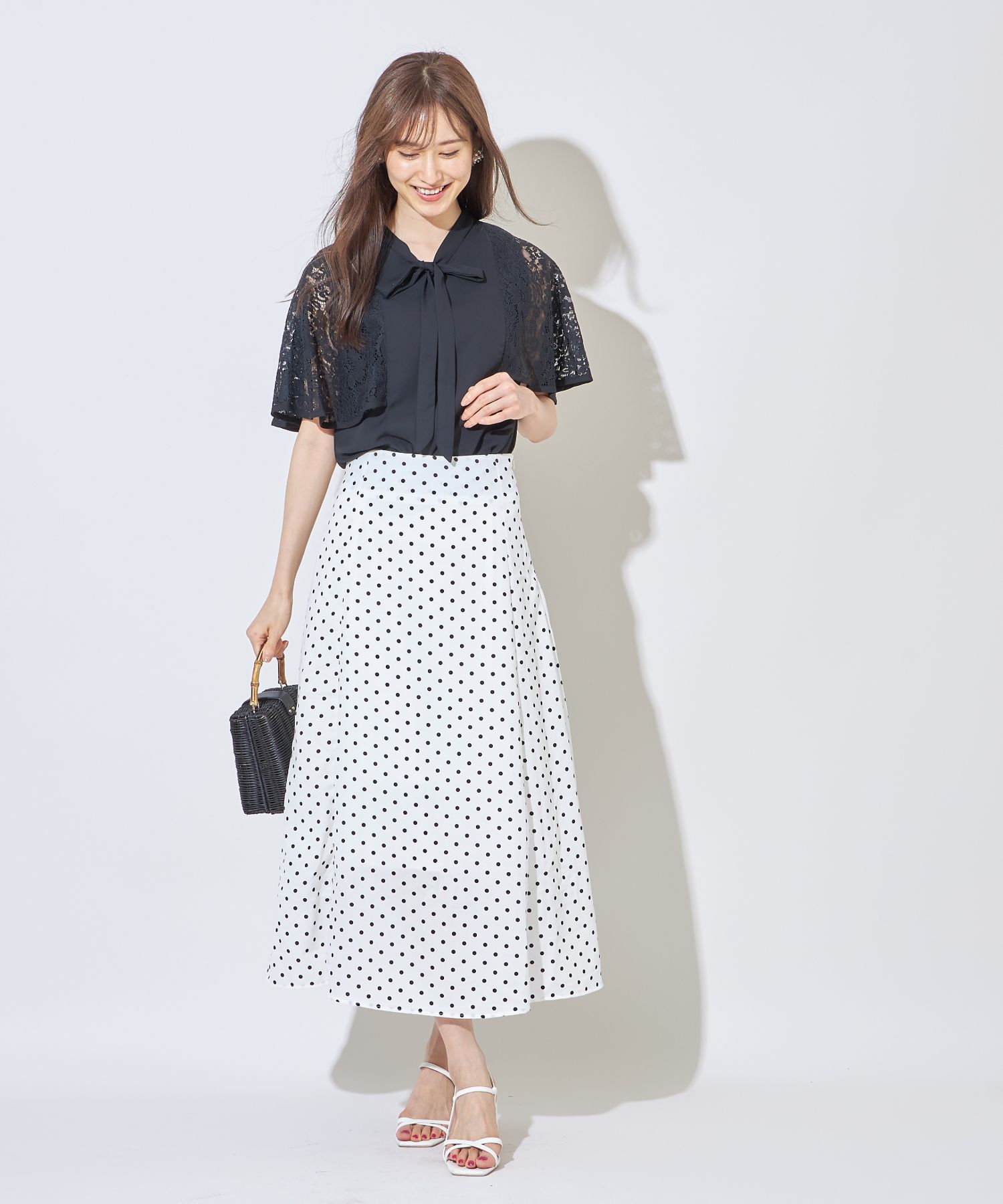 Y's BORN PRODUCT] COTTON TWILL FLARE SKIRT WITH GUSSET(XS