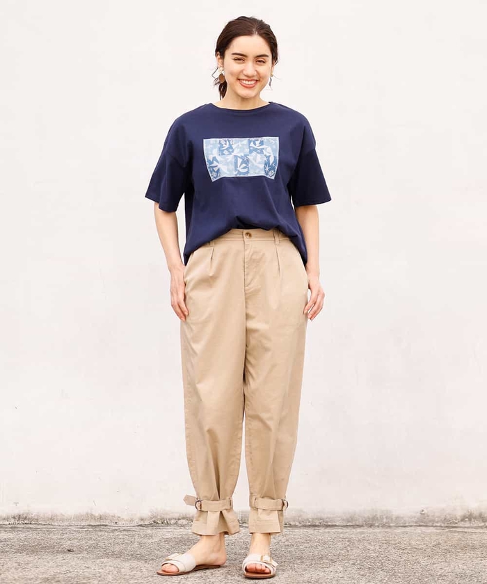 ベルトデザインチノパンツ-