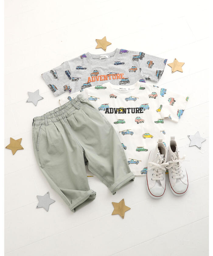 セール】クルマ 総柄 プリント 半袖 Tシャツ (80~130cm)(503964752 セール】クルマ 総柄 プリント 半袖 Tシャツ (80~130cm)(503964752