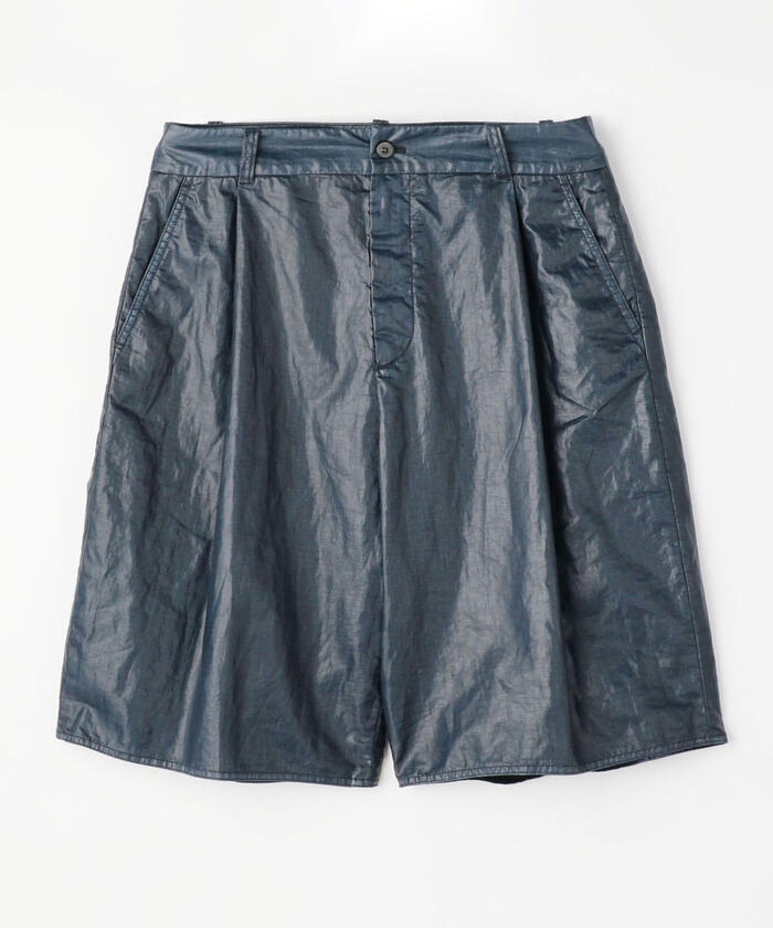 DT♪ TOLDA リネン混キャンバスショートパンツ 関税込 セール 50%OFF】リネンキャンバスコーティング 1プリーツ
