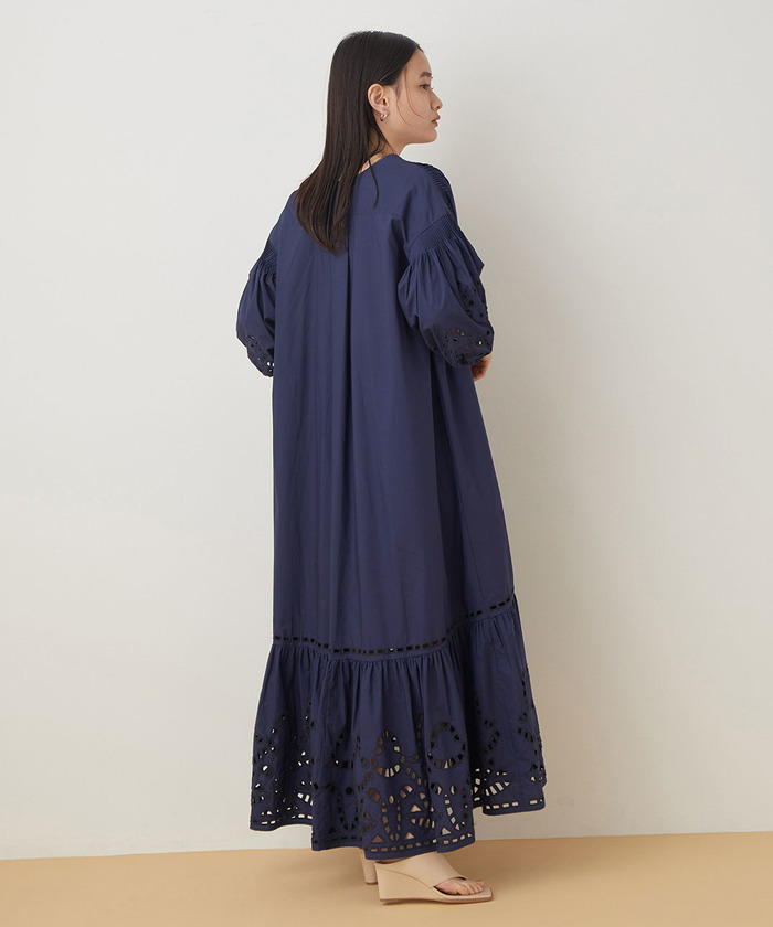 セール】＜洗える＞スカラップ刺繍ワンピース(504021352