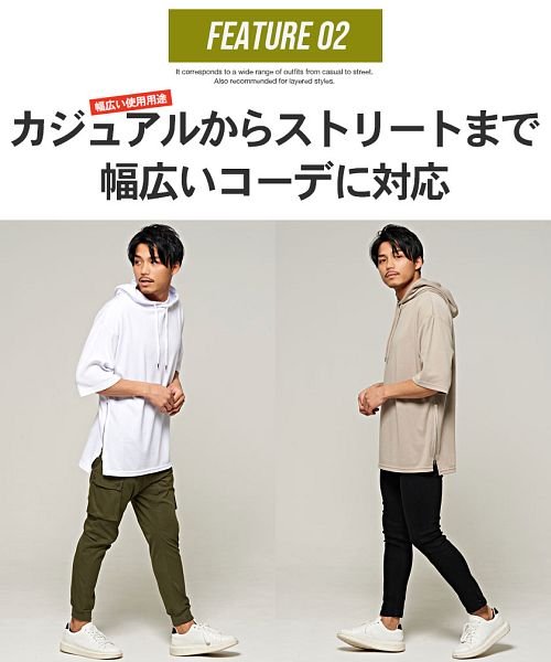 Cavaria サイドジップ付き半袖ビッグパーカー メンズ 半袖 ブランド 大きめ サイドジップ パーカー 半袖tシャツ ビッグシルエット ジッパー B キャバリア Cavaria D Fashion