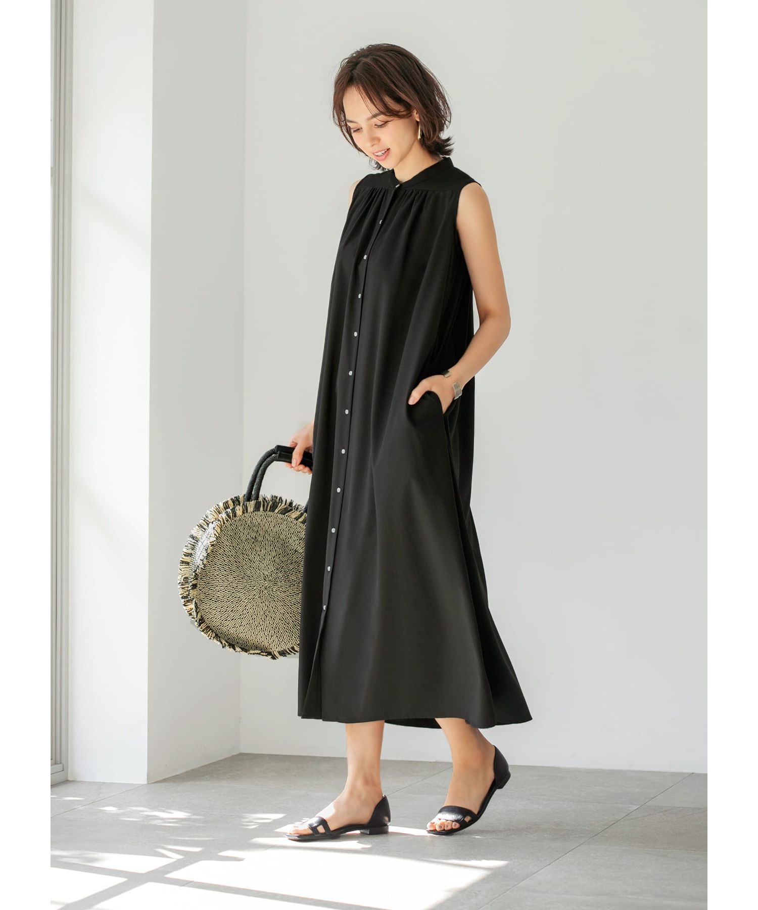 新品未使用　スタイルデリ　前後差Aラインロングワンピース スタイルデリ STYLE DELI 【Made in JAPAN】前後差Aラインロング