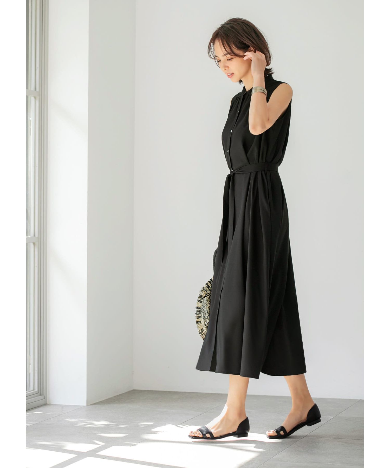 【新品】STYLEDELI スタイルデリ ぼかしプリントロングワンピース 02 スタイルデリ さらさらギャザーロングワンピース ブルー