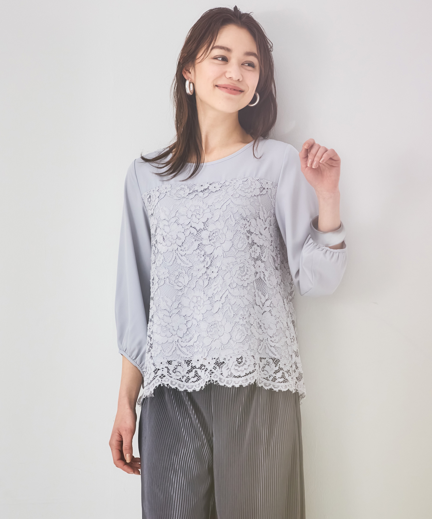 DRESS+（ドレスプラス） レースブラウス セットアップ パンツドレス ドレスプラス DRESS+ レースブラウス ジャンプスーツ
