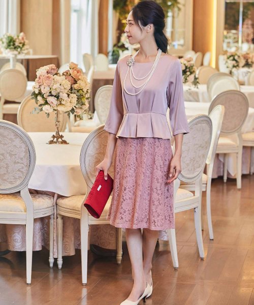 セットアップ風ワンピースドレス 結婚式 パーティー フォーマル セレモニー ドレス スター Dress Star D Fashion
