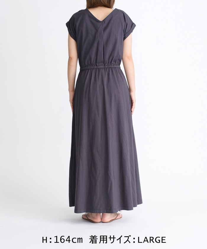 【HOBBS】アブストラクト水玉♪ジャージワンピース セール 40%OFF】【WEB限定】〈手洗い可能〉オーガニックコットン