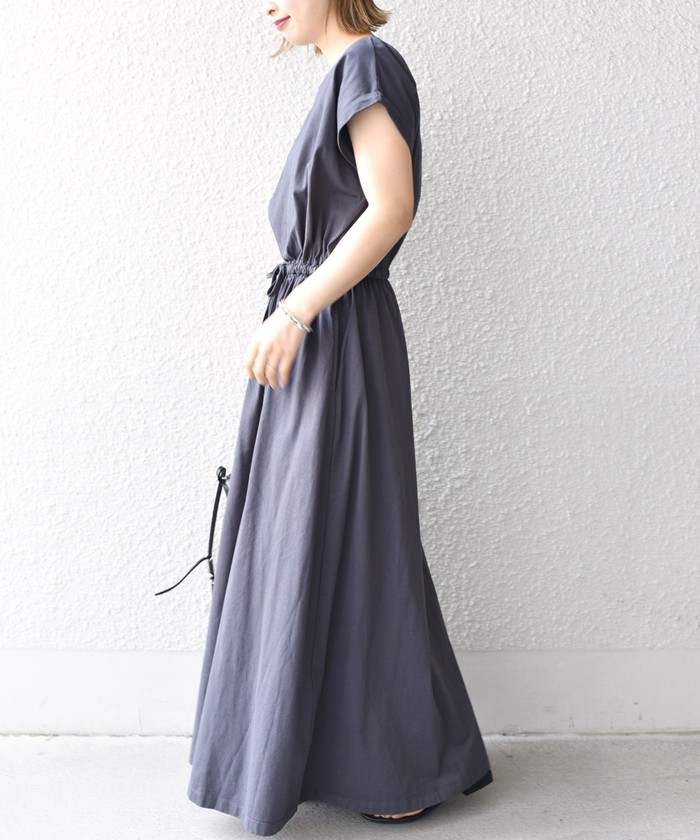 専用　週末価格SHIPS for womenオーガニックコットンドロストワンピ セール】*〈洗濯機可能〉オーガニックコットンドロストカット