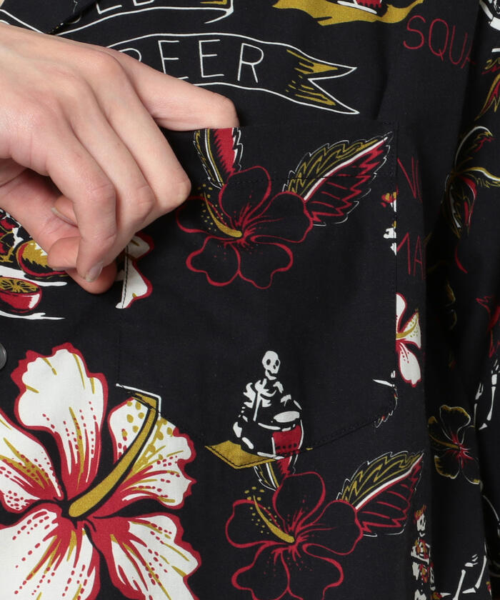 セール】Schott(ショット) HAWAIIAN SHIRT RANDOM SKULL