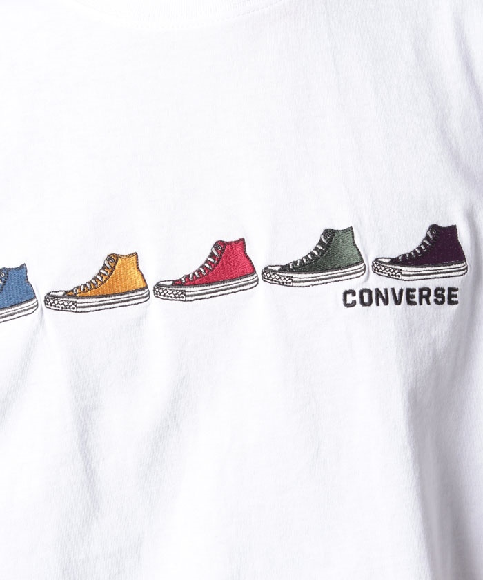 CONVERSE】 コンバース 5シューズ刺繍 ブランドロゴ刺繍 半袖Tシャツ