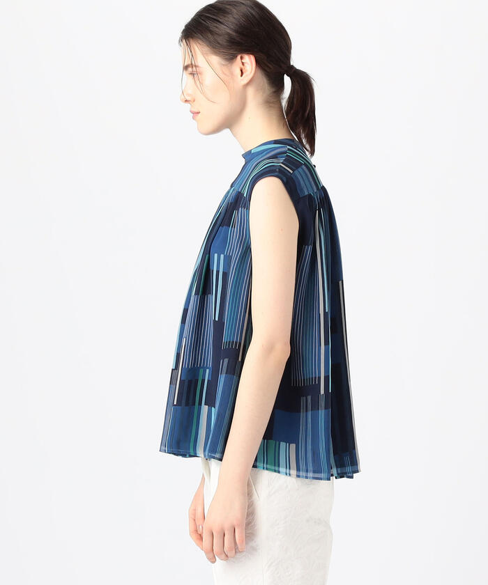 セール 40%OFF】アブストラクトプリント ヨークギャザーブラウス