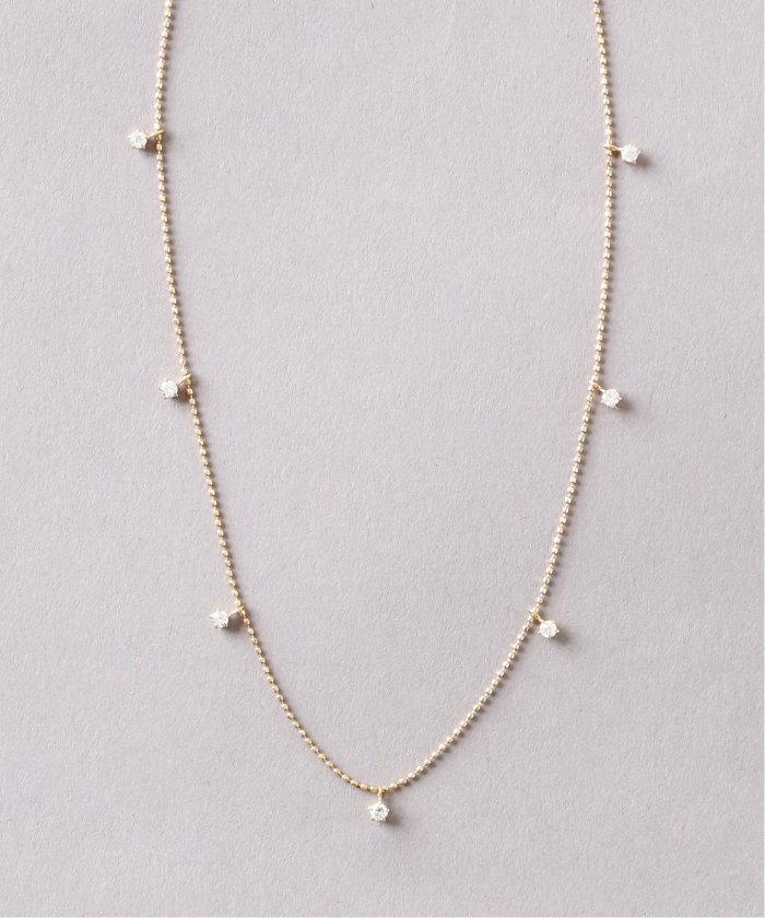 【K10】ステーションネックレス ◇K10ダイヤモンド PCモチーフステーション ネックレス