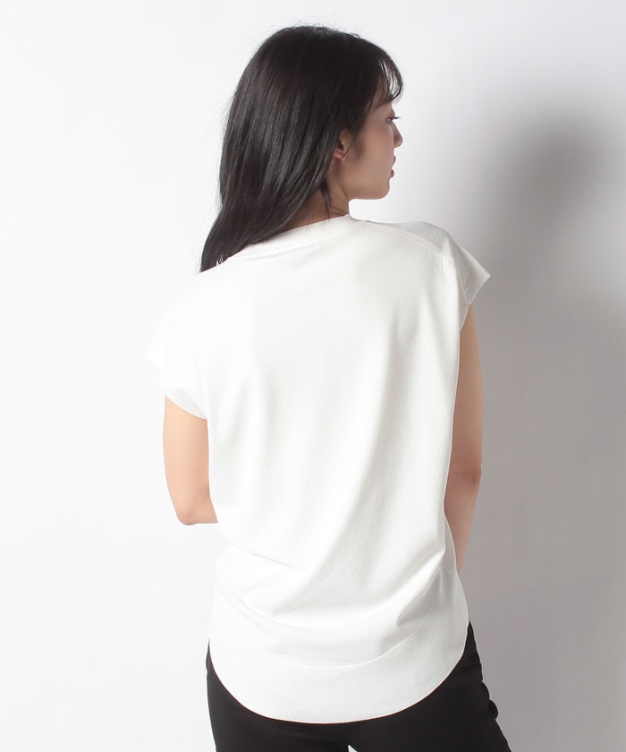 Theory(セオリー) COMPACT CREPE RAGLAN SLV PO WHITE