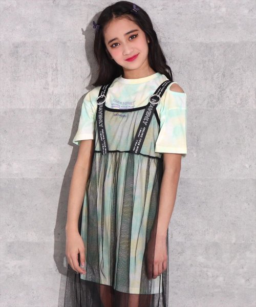 セール50 Off タイダイ柄チュールワンピースセットアップ アナップガール Anap Girl D Fashion セール50 Off タイダイ柄チュールワンピースセットアップ アナップガール Anap Girl D Fashion
