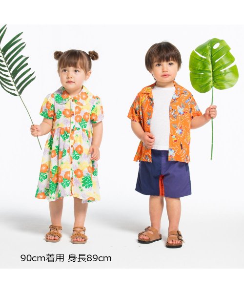 セール 30 Off 子供服 Moujonjon ムージョンジョン ボタニカル アロハ柄シャツワンピース 90cm 140cm M ムージョンジョン Moujonjon D Fashion