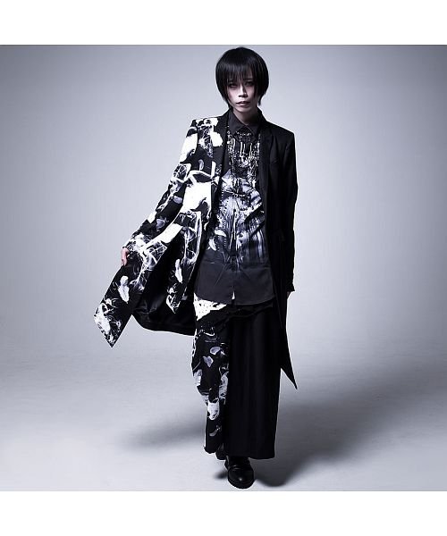 Civarize スモークフェザープリントワイドパンツ V系 ヴィジュアル系 ビジュアル系 モード系 メンズ ファッション スカート ハカマパンツ タイパンツ シヴァーライズ Civarize D Fashion