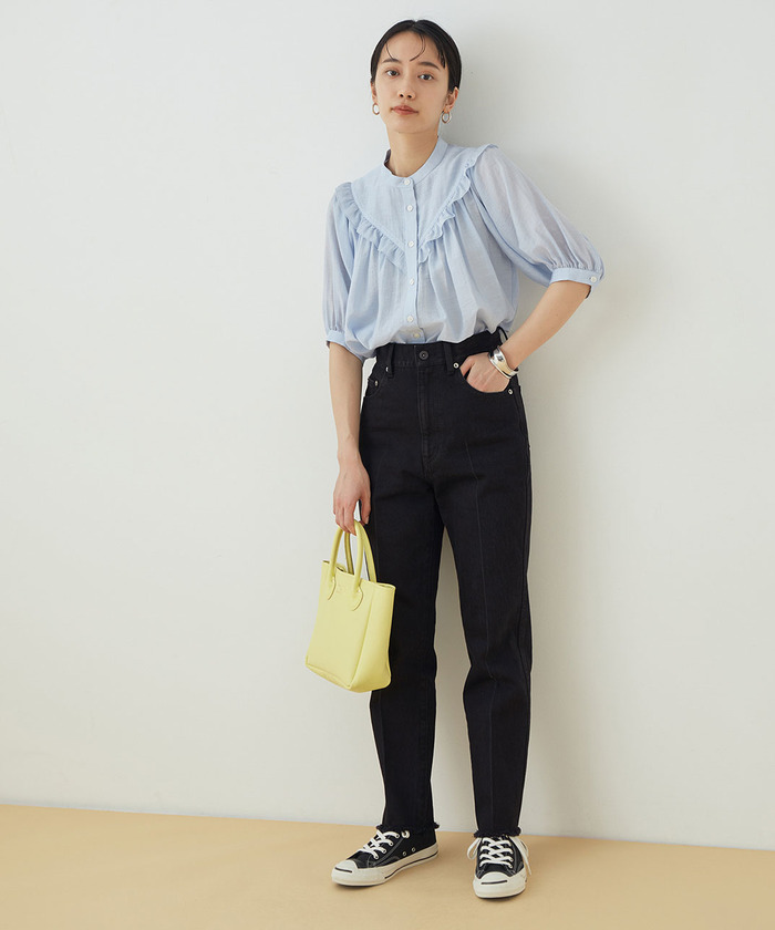 アルベロ、かわいいパンツ albino】 腰巻き風ZIPポケット×燕尾付きミリタリーサルエル