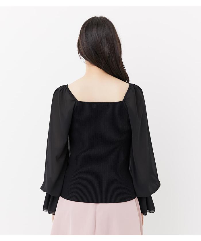 クーポン】EMIKA MIZUKOSHI－シフォンSLV Knit TOP(504040878