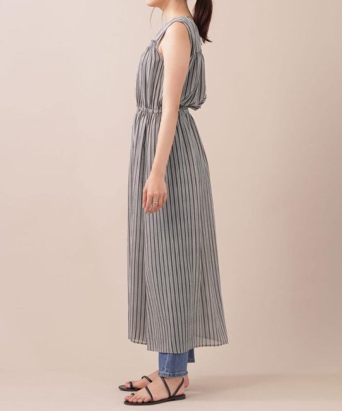 セール リップルストライプワンピース ノースリーブ ナノ ユニバース Nano Universe D Fashion