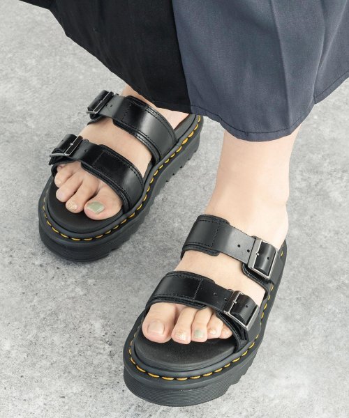 クーポン Dr Martens ドクターマーチン サンダル 厚底 Myles マイルス スライド レディース メンズ ユニセックス シューズ 靴 レザー 超軽量 ブラック ロッキーモンロー Rocky Monroe D Fashion