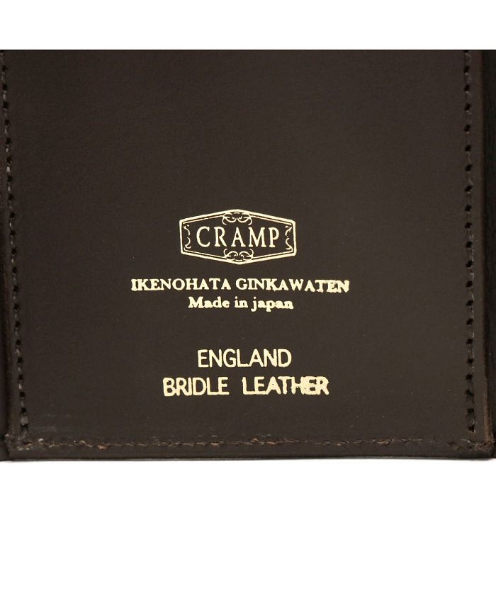 Cramp【UKブライドルレザー】サイド金具　三つ折り財布 ミドルウォレットファッション小物
