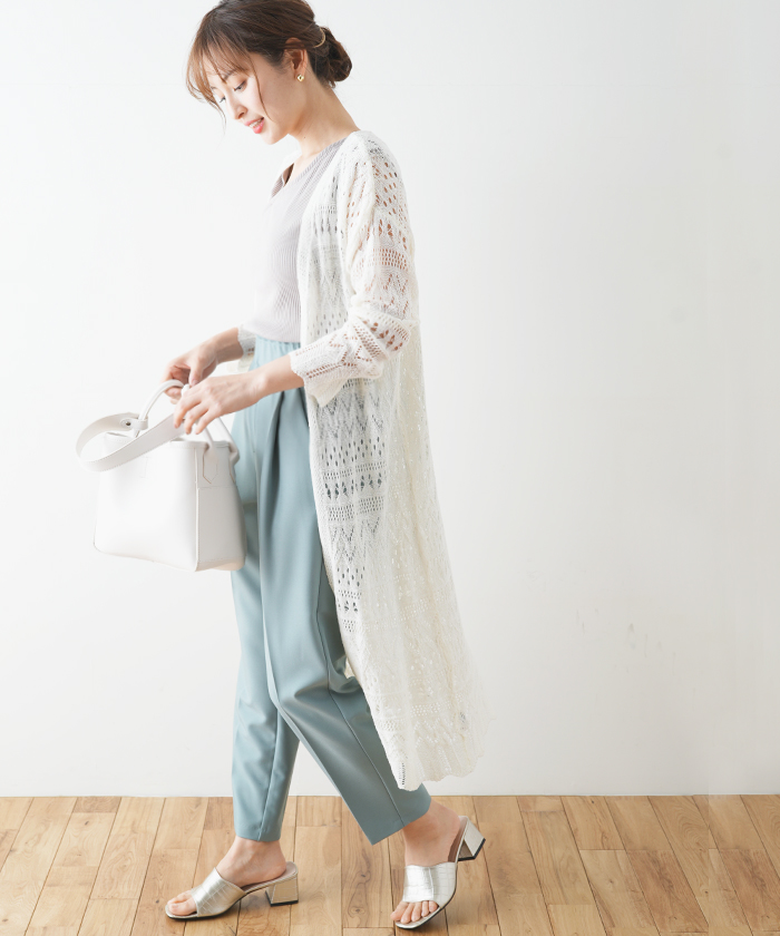 良品 VONDEL デザインロングカーディガン 羽織り レディース