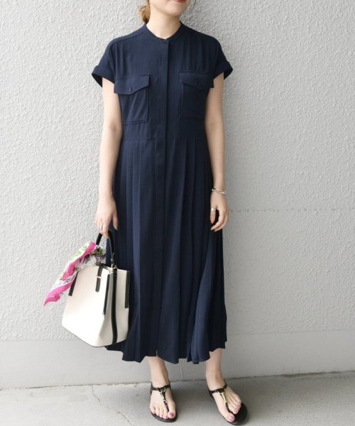 Ships Any ジョーゼット プリーツ シャツ ワンピース ウォッシャブル シップス エニィ ウィメンズ Ships Any Womens D Fashion