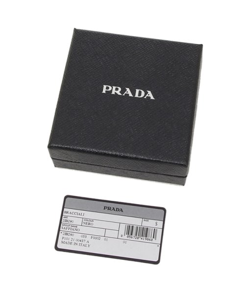 セール 22 Off プラダ ブレスレット アクセサリー サフィアーノ レザー バングル ブラック メンズ Prada 2ib290 053 F0002 プラダ Prada D Fashion