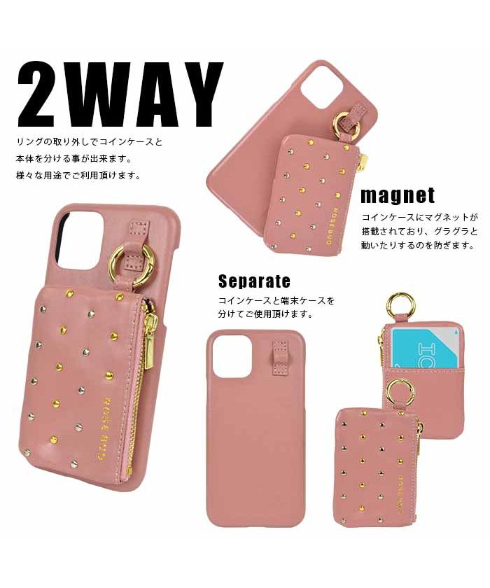 iphoneケース iPhone11 ローズバッド ROSEBUD コインケース付き iphoneケース iPhone11 ローズバッド ROSEBUD コインケース付き