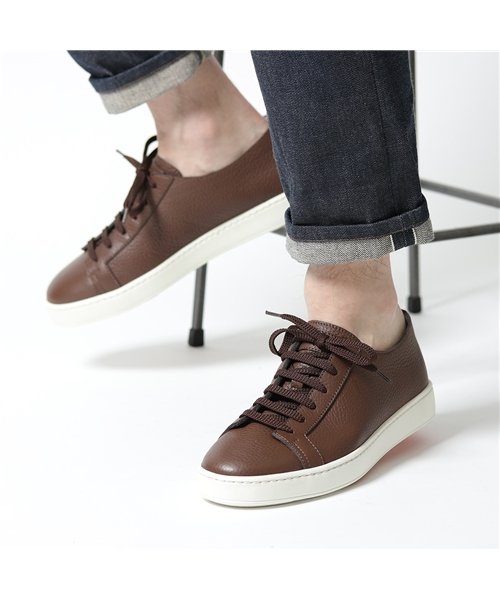 セール Santoni サントーニ Mbcnba6cmias40 レザー ローカットスニーカー レースアップ 靴 ダークブラウン メンズ サントーニ Santoni D Fashion