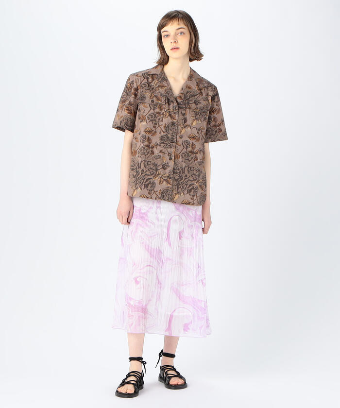 【人気】トゥモローランド GANNI オープンカラーシャツ 花柄　ボタニカル柄 人気】トゥモローランド GANNI オープンカラーシャツ 花柄