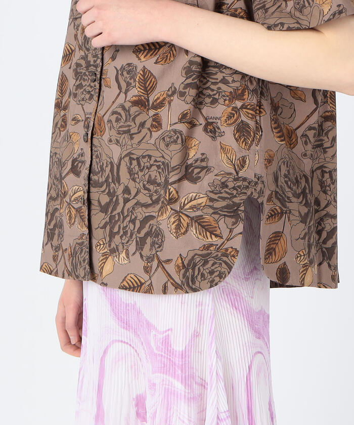 【人気】トゥモローランド GANNI オープンカラーシャツ 花柄　ボタニカル柄 人気】トゥモローランド GANNI オープンカラーシャツ 花柄