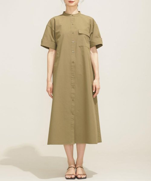 セール 30 Off シェルテック スタンドカラーシャツワンピース 半袖 ナノ ユニバース Nano Universe D Fashion