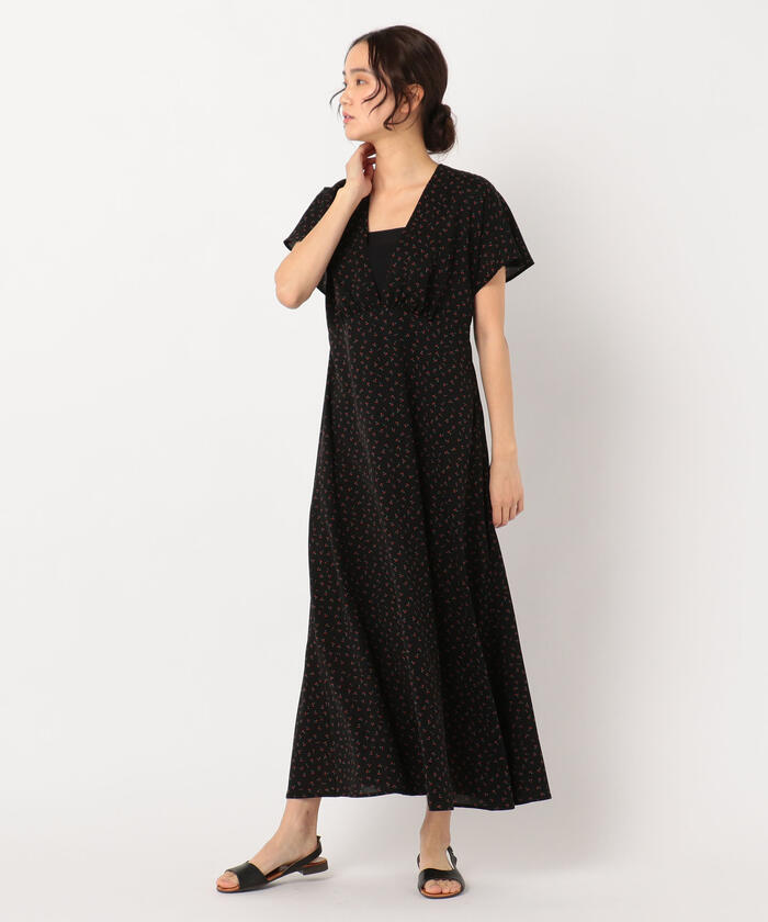 ♡美品♡ hare mode エンブロイダリーチュールワンピース M 黒 現行 セール 30%OFF】エンブロイダリーレースティアードワンピース