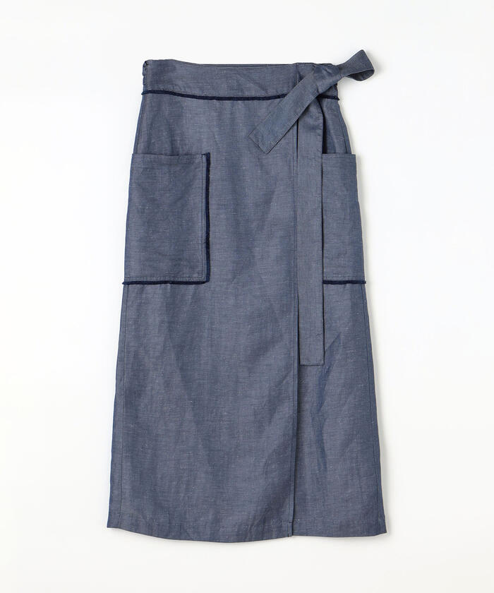 送料込/関税込■LOEWE■コットンシルクラップミディスカート Draped skirt in cotton and silk Brown - LOEWE