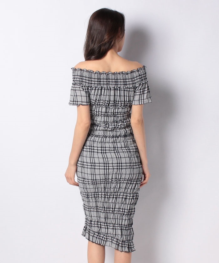 セール 60%OFF】チェックシャーリングタイトワンピース セール 60%OFF】チェックシャーリングタイトワンピース