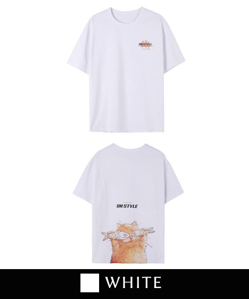 セール Hook ネコ柄プリント ビッグtシャツ Hook フック Hook D Fashion