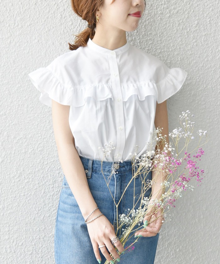SHIPS for women - SHIPS any: ヨーク フリル ブラウス2〈接触冷感〉 セール 20%OFF】SHIPS any: ヨーク フリル ブラウス2〈接触冷感