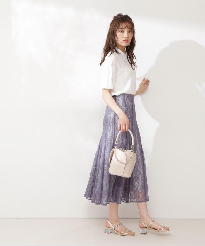 美人百花 6月号掲載|レースフレアスカート WEB限定カラー 美人百花 6月号掲載|レースフレアスカート WEB限定カラー